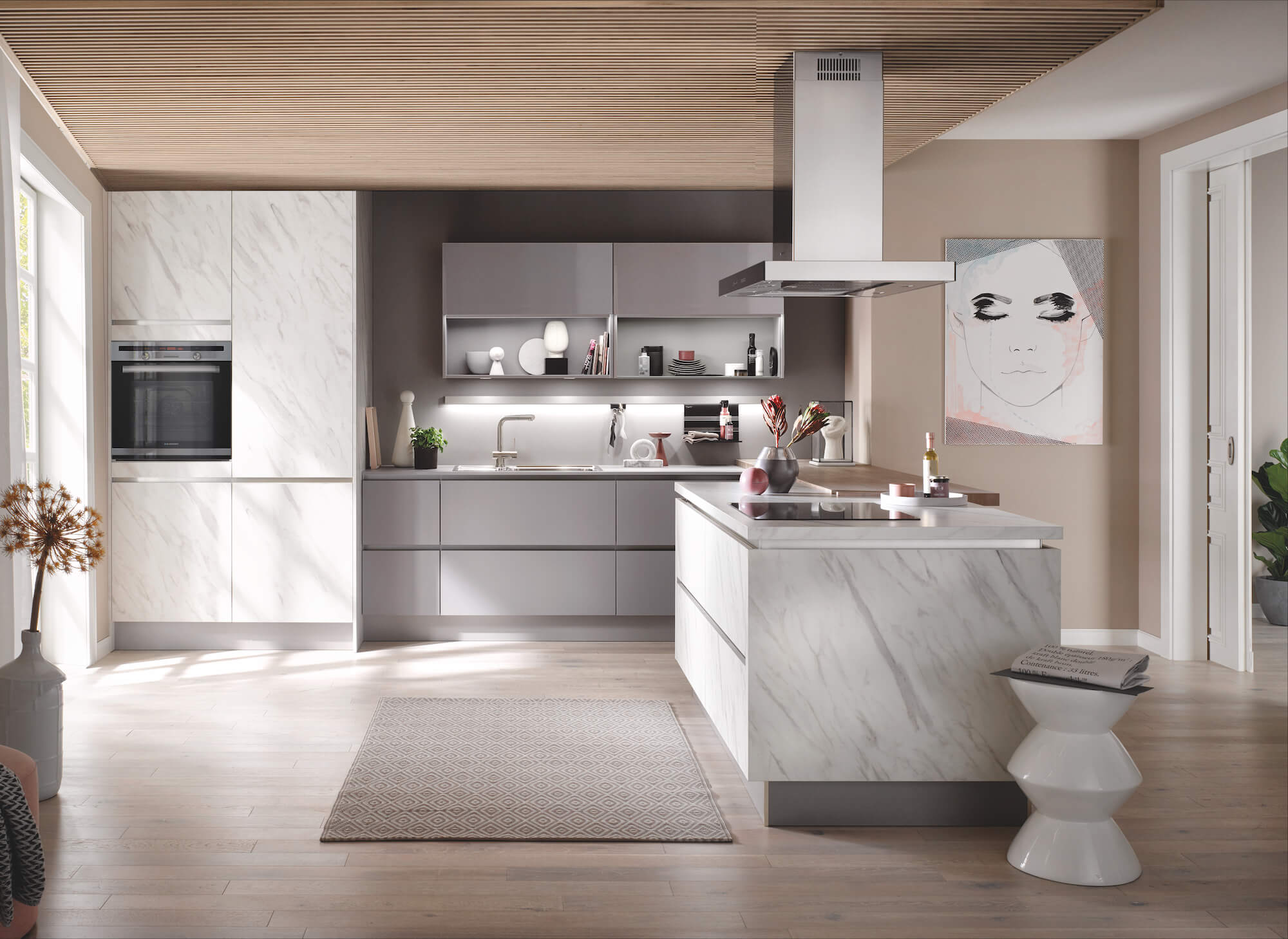 Häcker Design Inselküche marmor