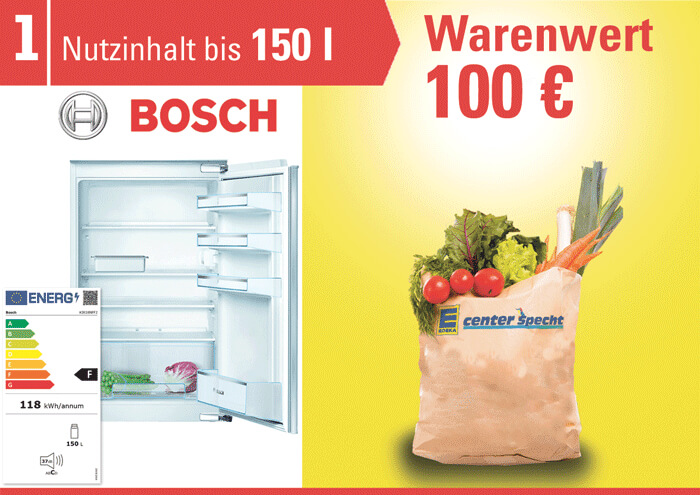Wir machen ihren Kühlschrank voll Warenwert 100 €