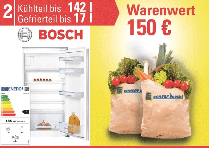 Wir machen ihren Kühlschrank voll Warenwert 150 €