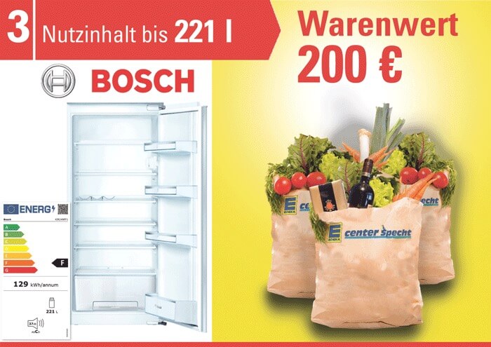 Wir machen ihren Kühlschrank voll Warenwert 200 €