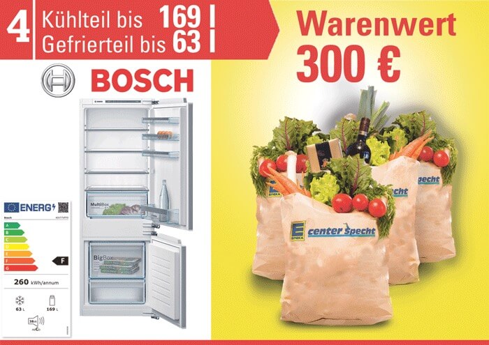 Wir machen ihren Kühlschrank voll Warenwert 300 €